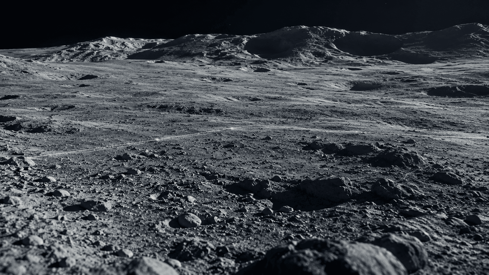 Photorealistic lunar landscape